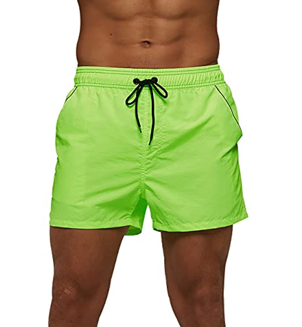 Fashion Bañador Natacion Hombre Bañadores Hombre Secado Rapido Traje de Baño Hombre Bañador Surf Corto Deportivo Piscina Natación Short Playa Surfero Hombre Surferos Talla Grande Casual Verde Fluorescente L