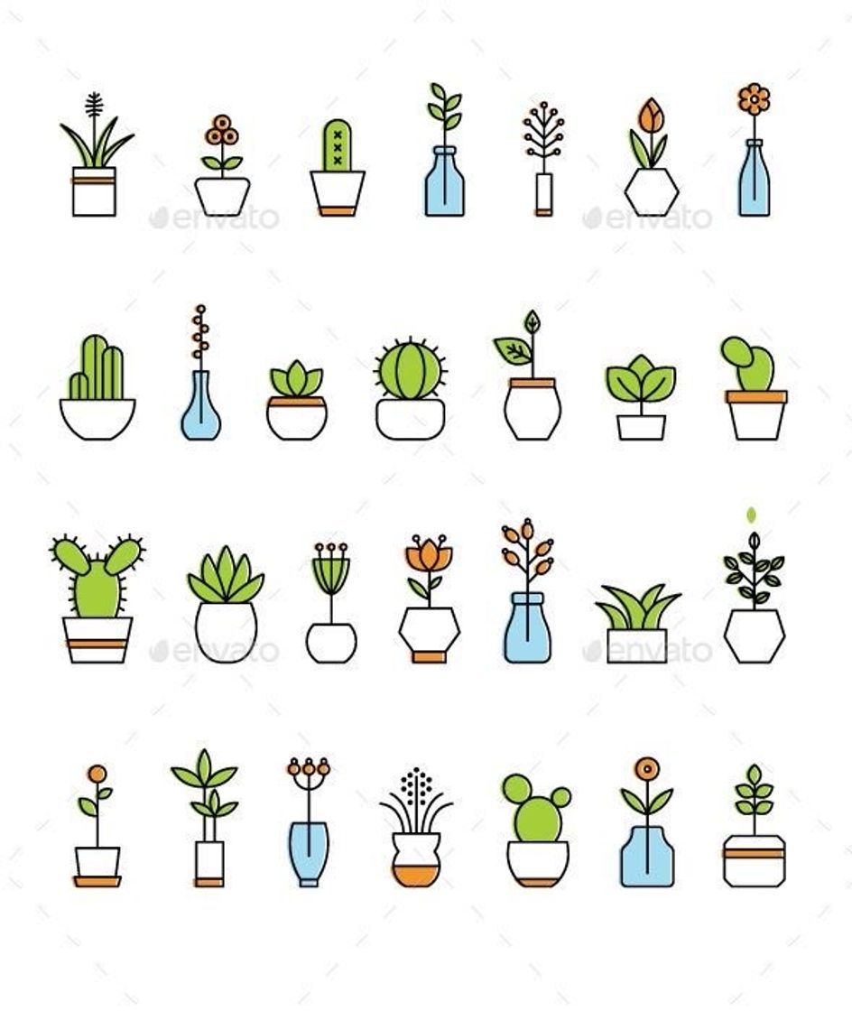 Desenhos de plantas minimalista 