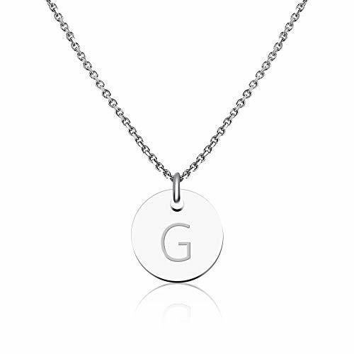 GD GOOD.designs EST. 2015 ® Collar con Inicial en Plata, Collar con