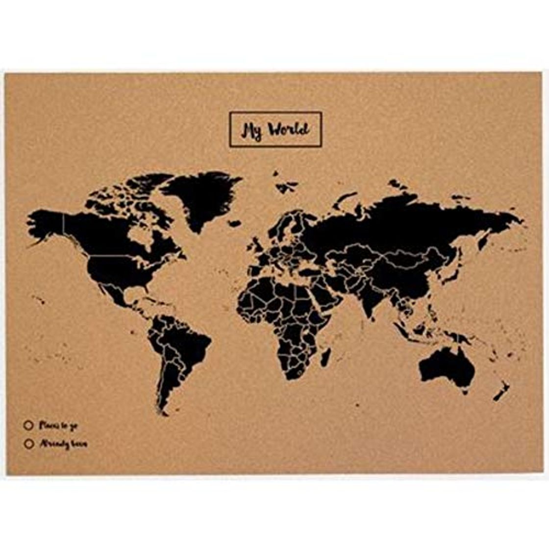 Productos Miss Wood Map, Mapa del Mundo de Corcho, Natural