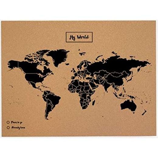 Miss Wood Map, Mapa del Mundo de Corcho, Natural