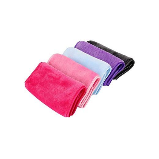 5 piezas paño desmaquillante reutilizable toalla de limpieza facial lavable Almohadillas de microfibra para todo tipo de pieles
