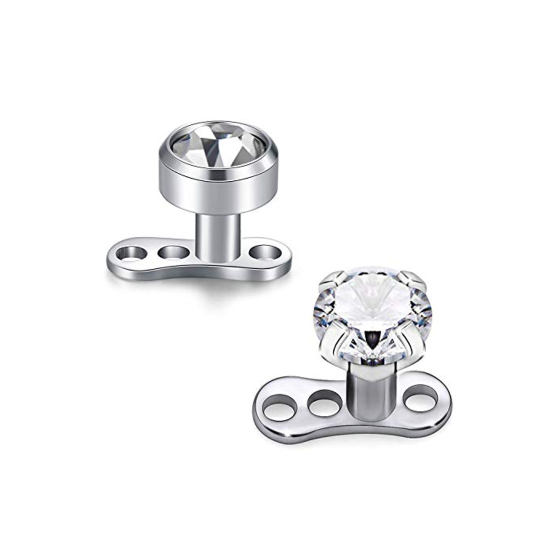 Moda Funseedrr Tapas de Anclaje dérmico y Base Microdermals Piercing Cristal 316L Piercing de Piel de Acero quirúrgico