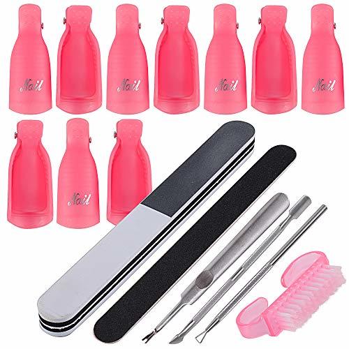 Social 10pcs Clip Uñas de Plastico Pinzas Manicura para Uñas de Gel Removedor