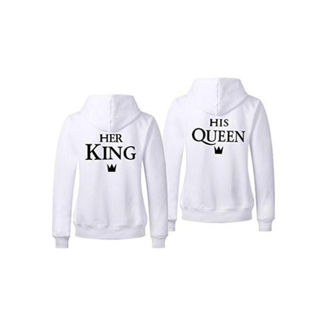 Producto Pareja King Queen Sudaderas con Capucha Manga Larga Encapuchado Jersey Pull