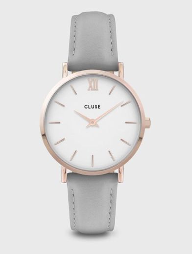 Minuit Watch Leather, Rose Gold, White