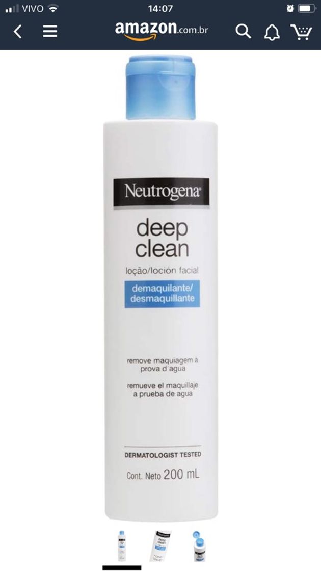 Moda Loção Removedora de Maquiagem Deep Clean, Neutrogena, 200ml