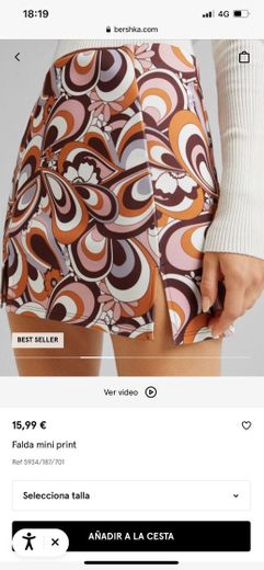 Falda mini print - Faldas - Mujer