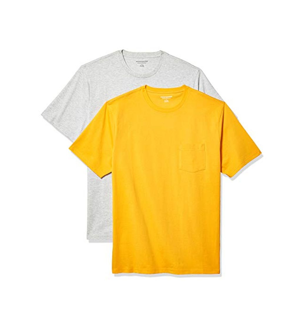 Moda Amazon Essentials 2-Pack Regular-fit Crew Pocket T-Shirt Fashion-t-Shirts, Mango