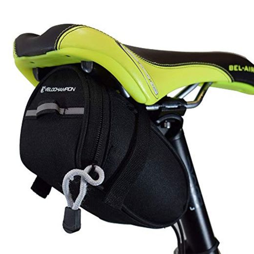 VeloChampion Speed Bolsa de sillin para Bicicleta Negra