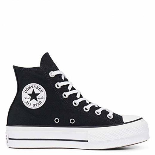 Converse Chuck Taylor CTAS Lift Hi, Zapatillas para Mujer, Negro