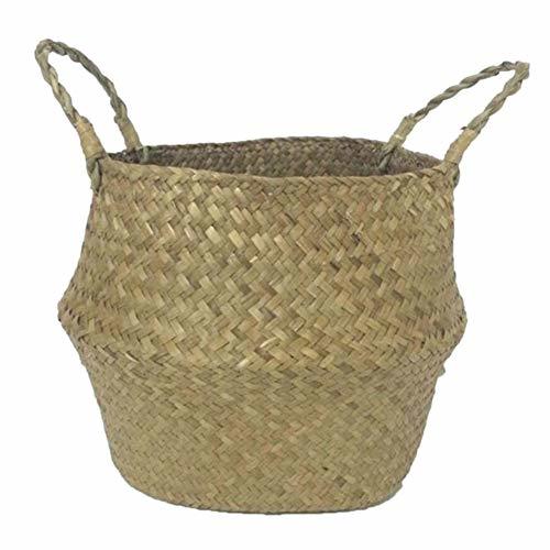 Social SODIAL Seagrass cesta de cesteria de mimbre plegable colgante maceta de flores
