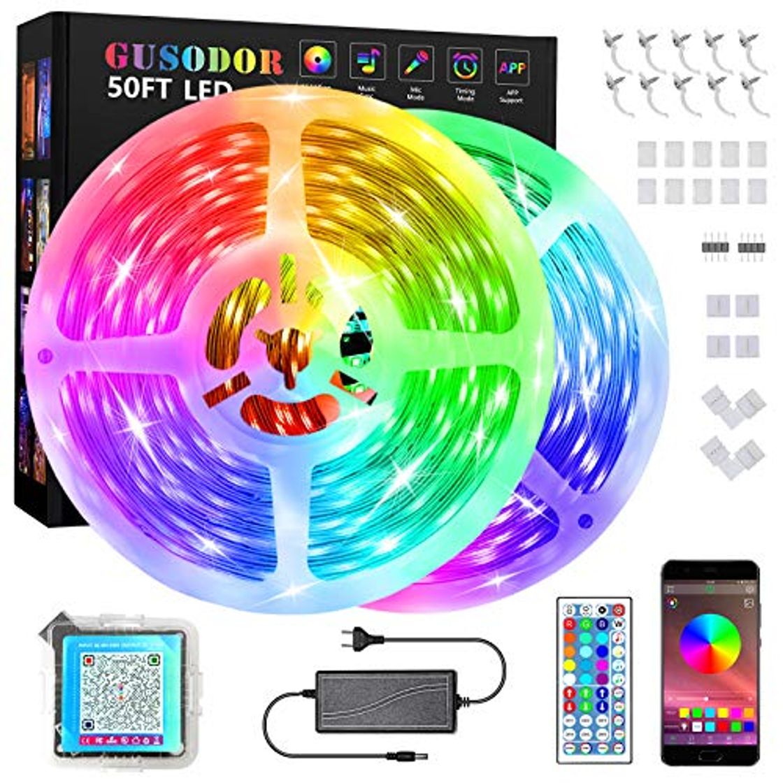 Producto 15M Tiras Led Música Tiras de Luces Bluetooth 5050 Led Iluminación Control