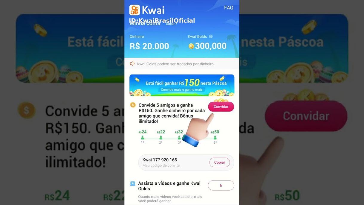 App Ganhar dinheiro baixando o Kwai!https://m.kwai.app/s/IbZYXBl