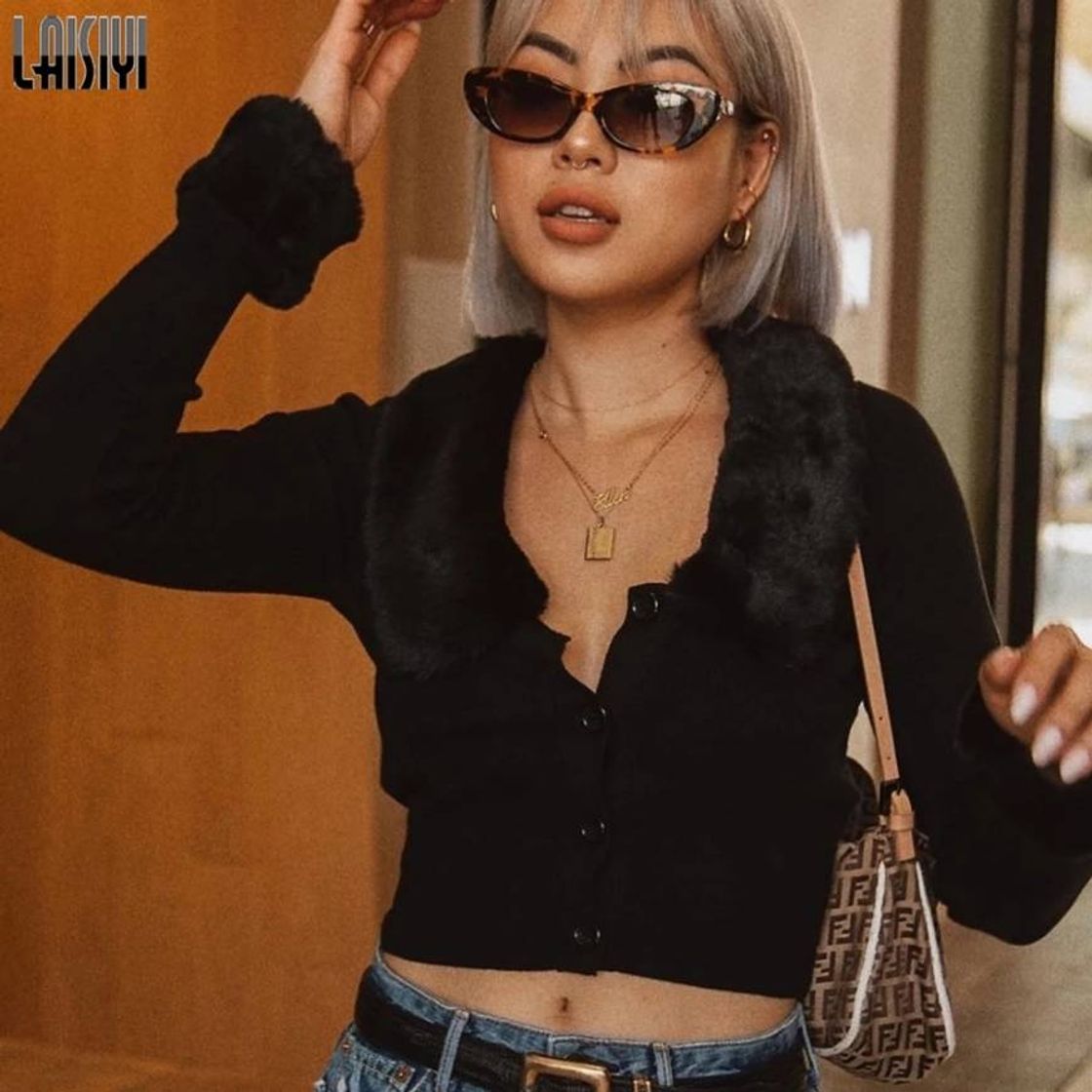 Social Furry trim top 
