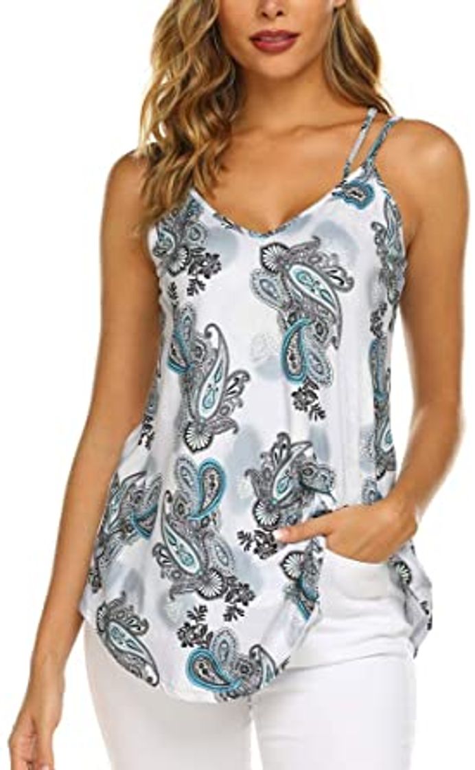 Product Blusa Sexy Mujer Camisetas sin Mangas de Verano de Mujeres Blusas Florales