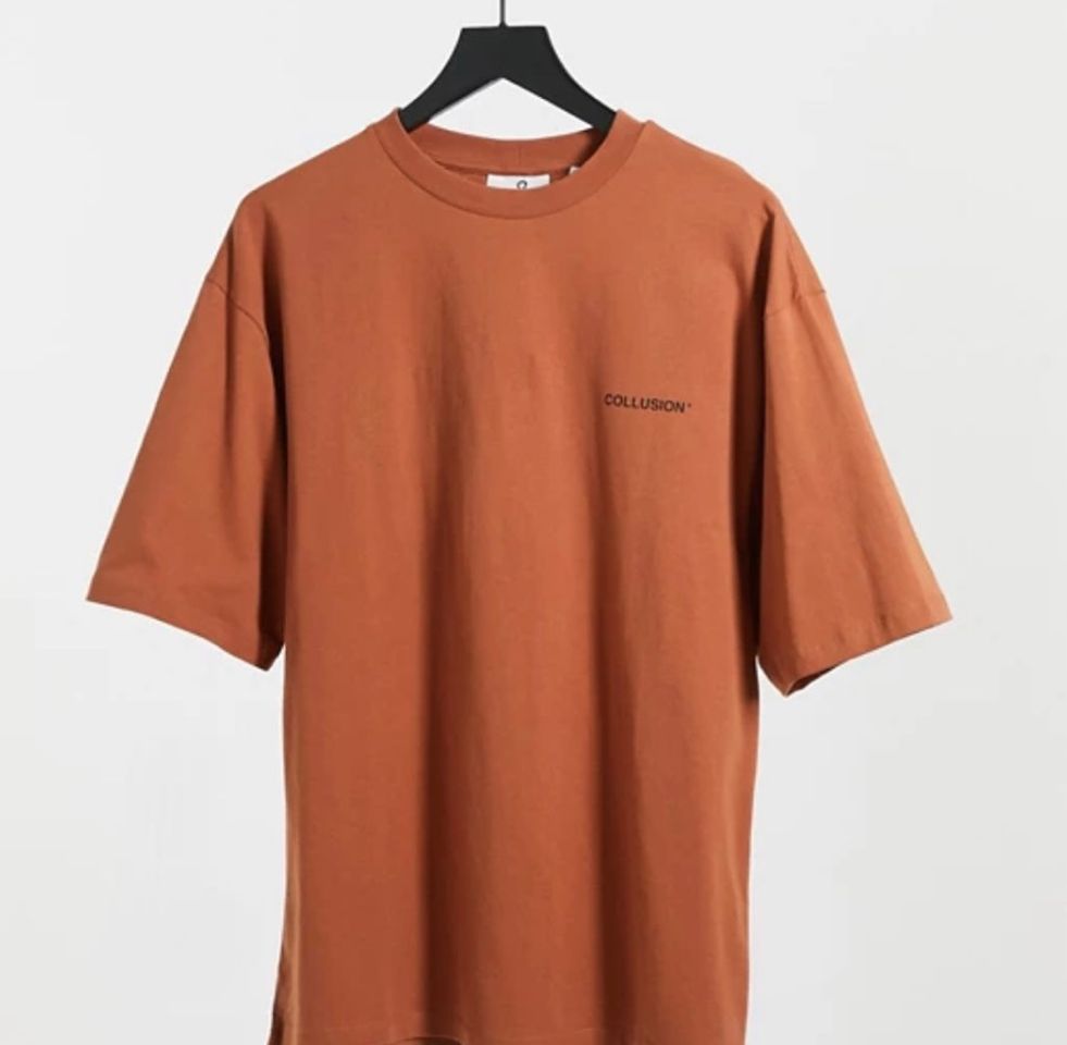 Fashion Camiseta extragrande color marrón 🧡