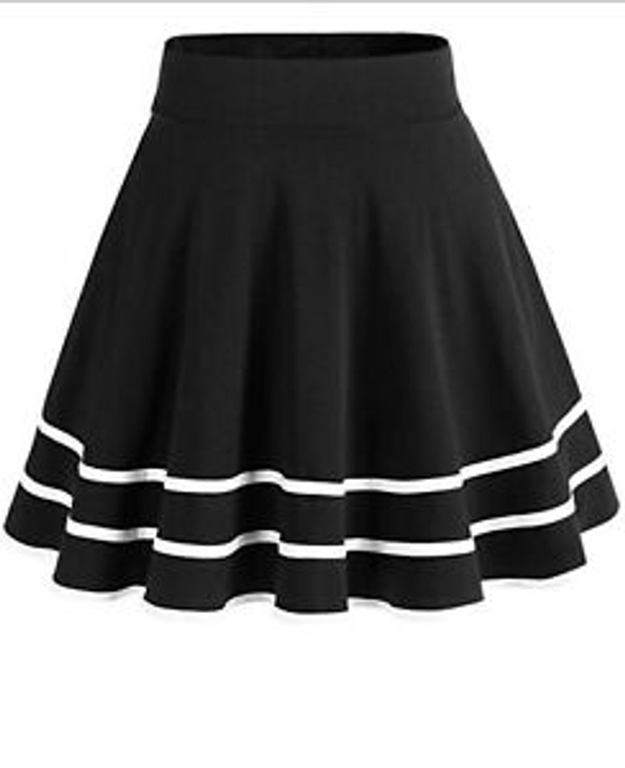 Product DRESSTELLS Falda Mujer Mini Corto Elástica Plisada Básica Multifuncional Black