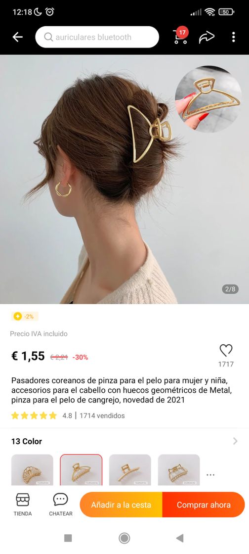 Fashion Pinza dorada