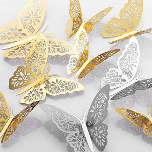 MWOOT 48 piezas mariposas decorativas 3d