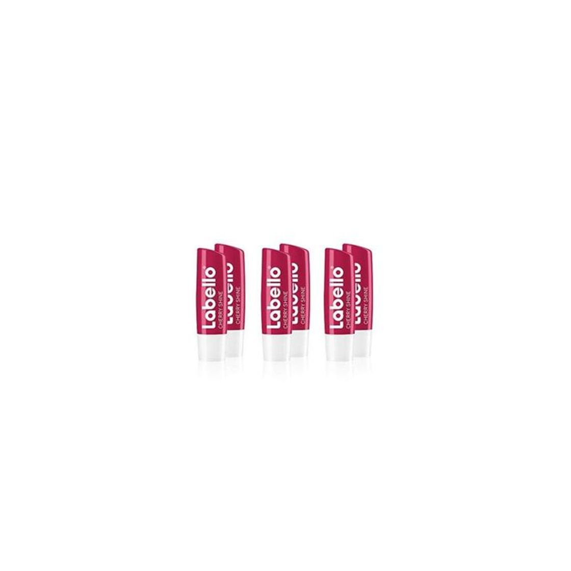 Beauty Labello Cherry Shine, Bálsamo Labial con Sabor a Cereza, pack de 6