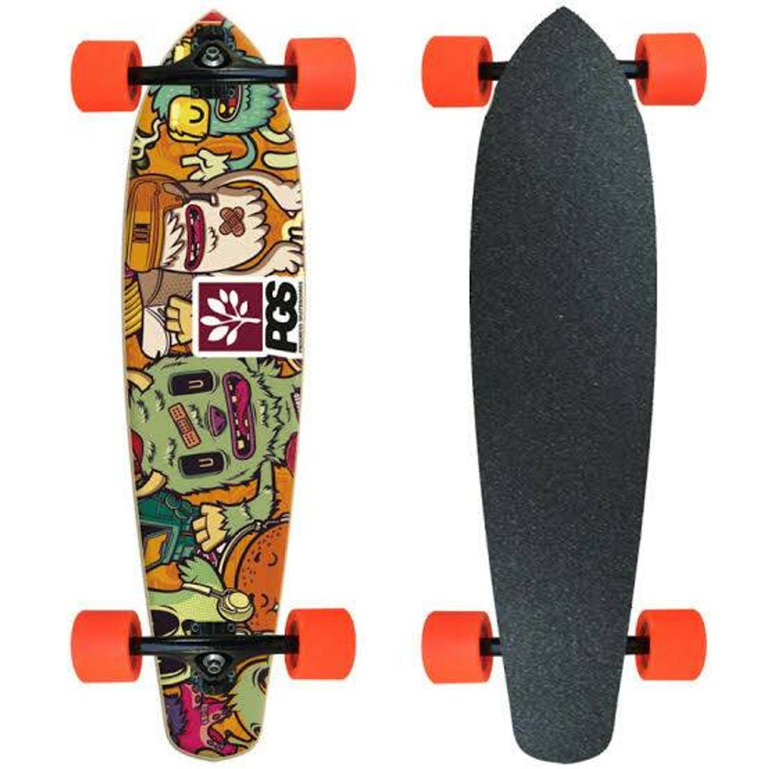 Moda Skate Longboard Fish completo Pgs - Monster colors