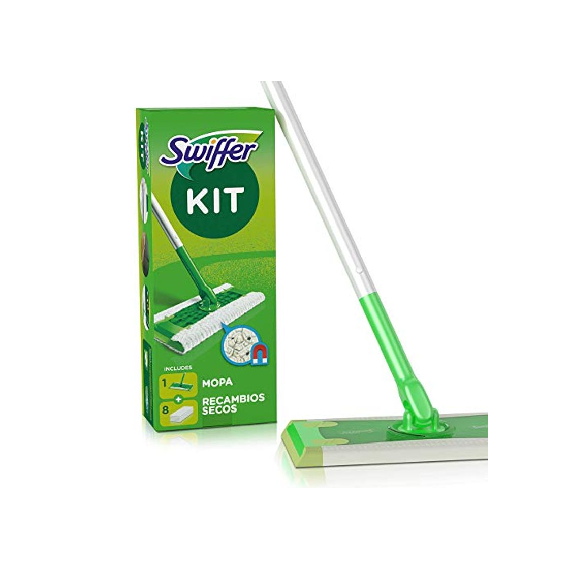 Belleza Swiffer Mopa Kit De Inicio Con 1 Mango Y 8 Paños Secos