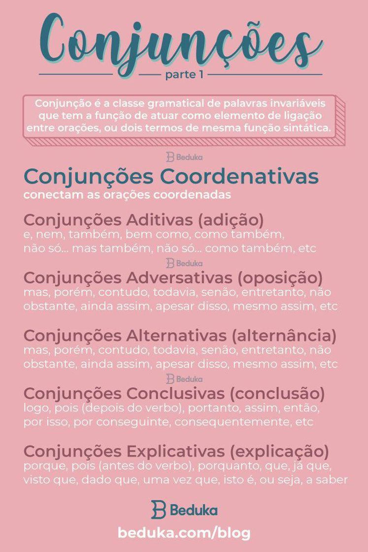 Fashion Conjunções coodernativas 