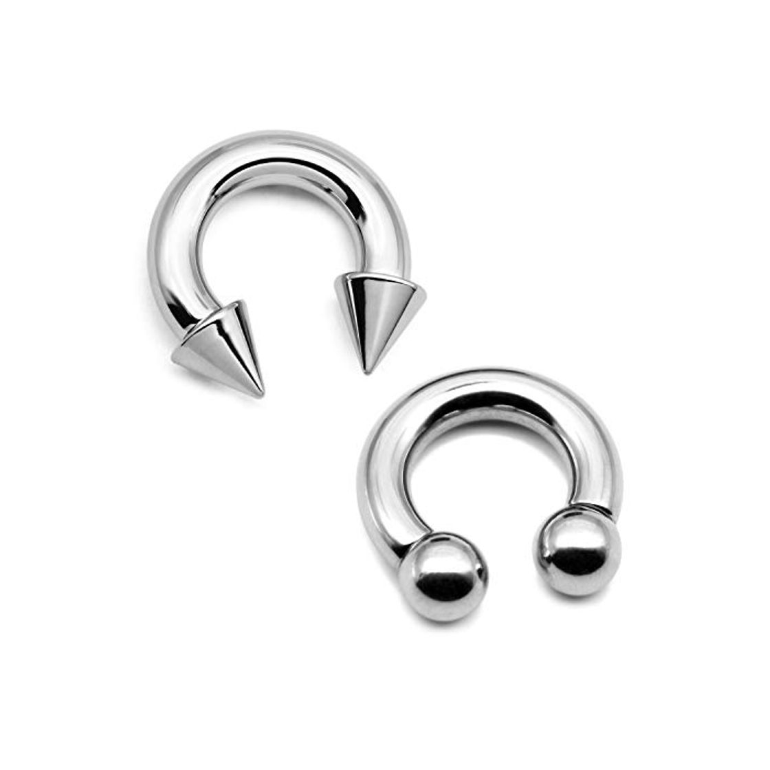 Fashion Crdifu 2Pcs PA Anillo Herradura Circular Barbell 316L Acero quirúrgico Internamente roscado