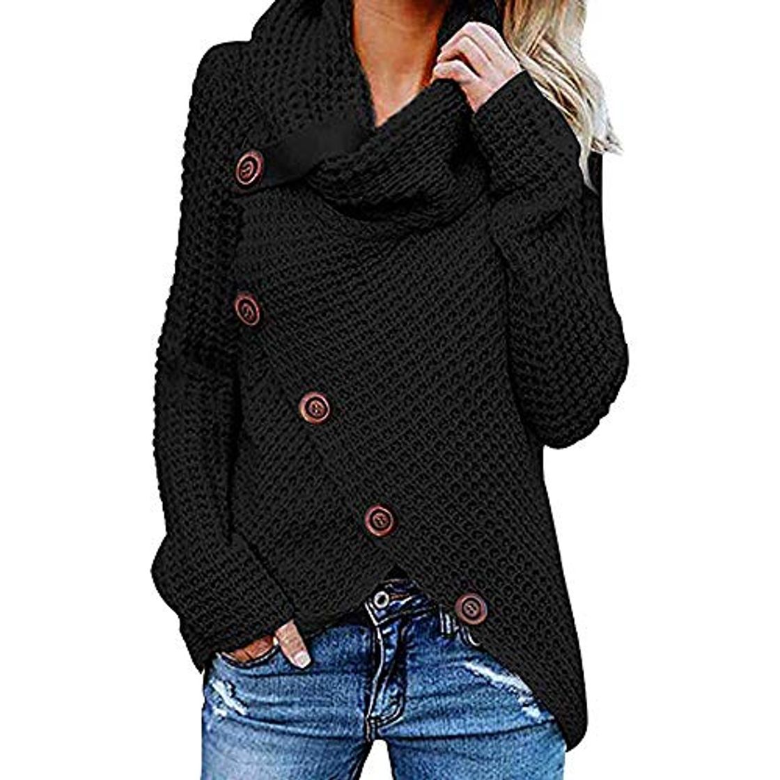 Social Jerseys De Punto para Mujer Cuello de Tortuga Manga Larga Suelto Prendas