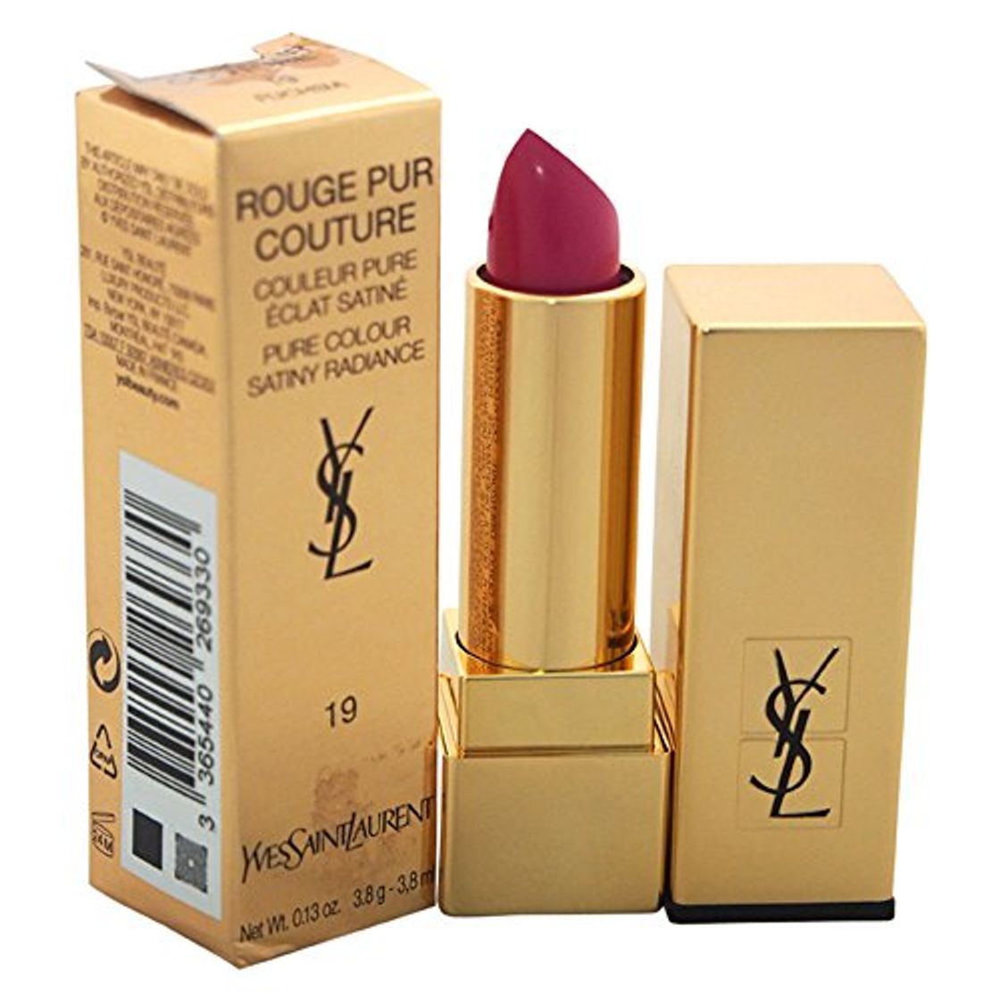 Belleza Ysl Rouge Pur Couture #19-Fushia Pink 3.8 gr