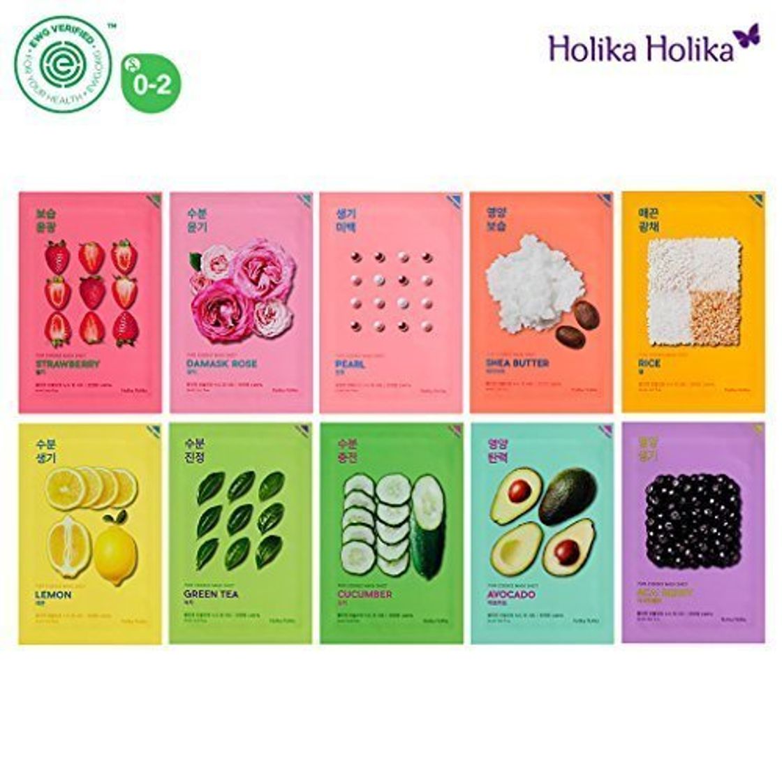 Social Holika Holika Pure Essence Mask Sheet 20ml Pack of 10