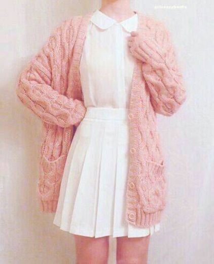 cute plaid skirt pink college style aesthetic clothes outfit