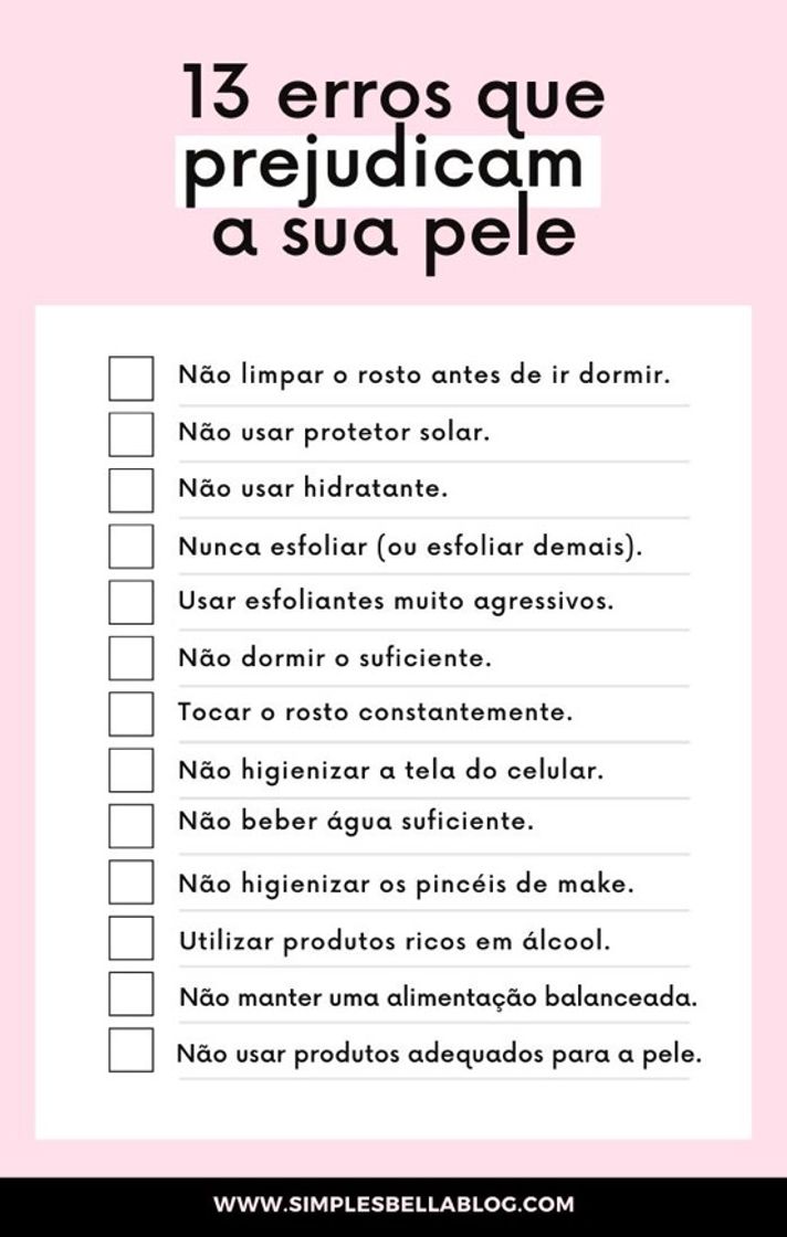 Moda Dicas para pele