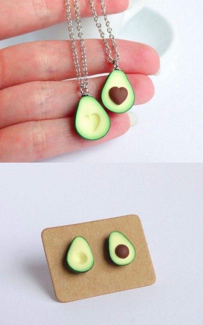 Moda Brincos e colar Avocado 🥑 