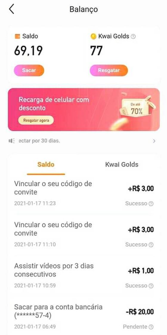 Moda NOVO APLICATIVO KWAI PAGANDO DE R$50,00 A R$60,00 REAIS POR 