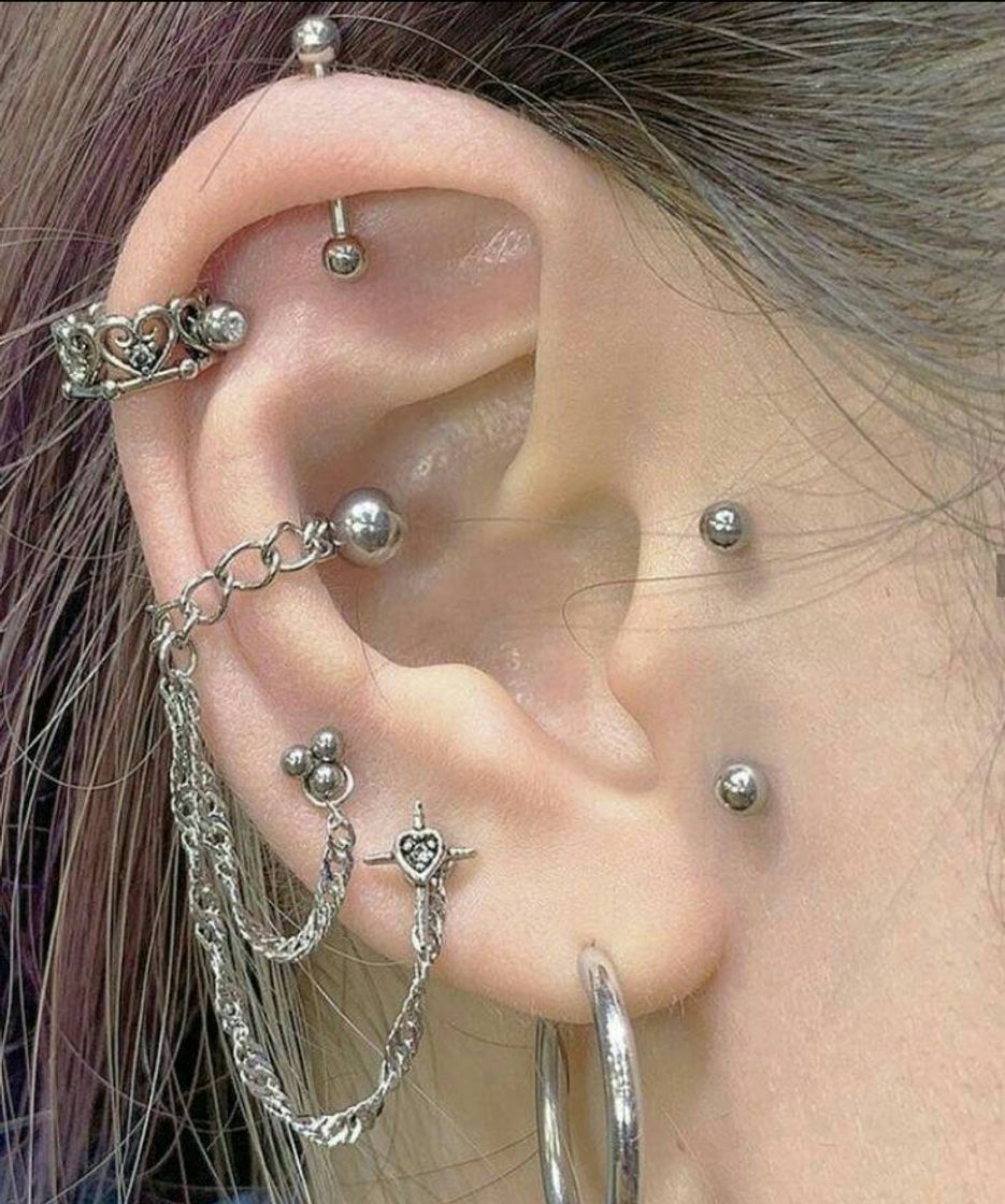 Moda Piercing prateado