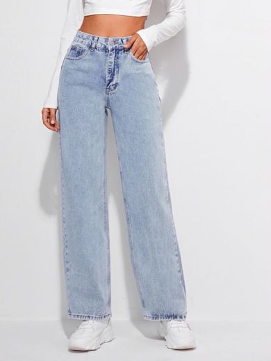 Calça jeans cintura alta 