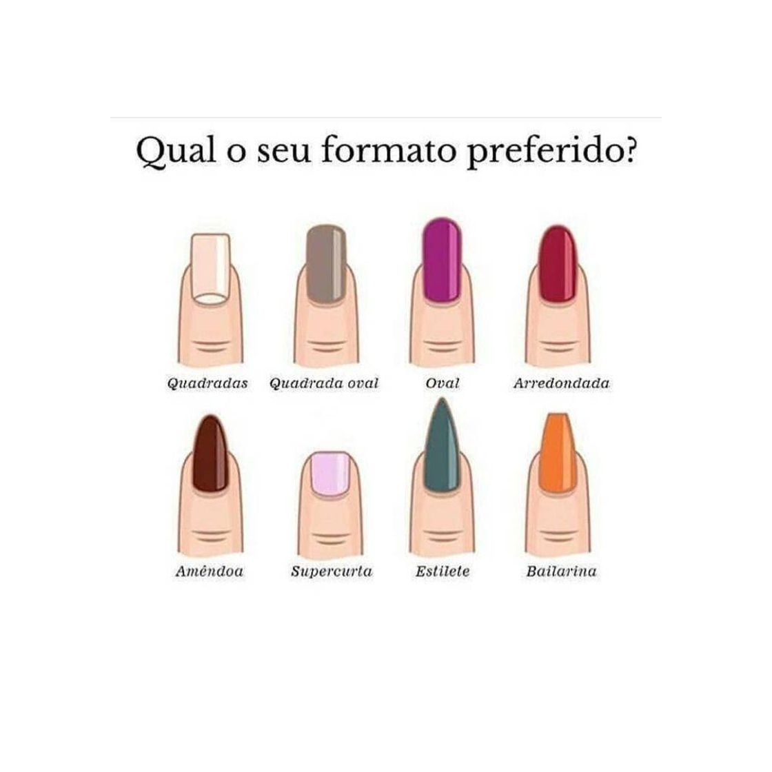 Fashion Ideias de formatos de unhas 💅