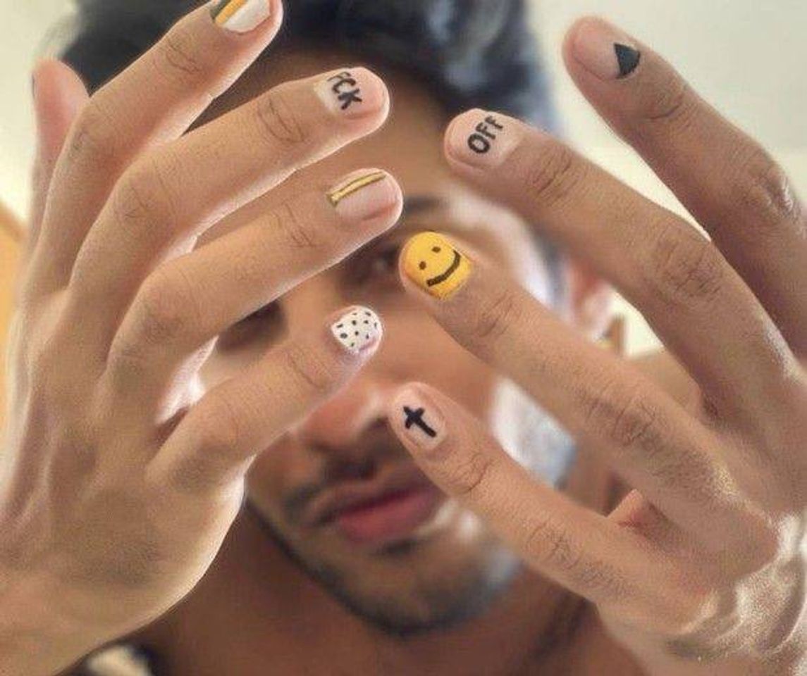 Fashion Unhas denominadas masculinas 🖤