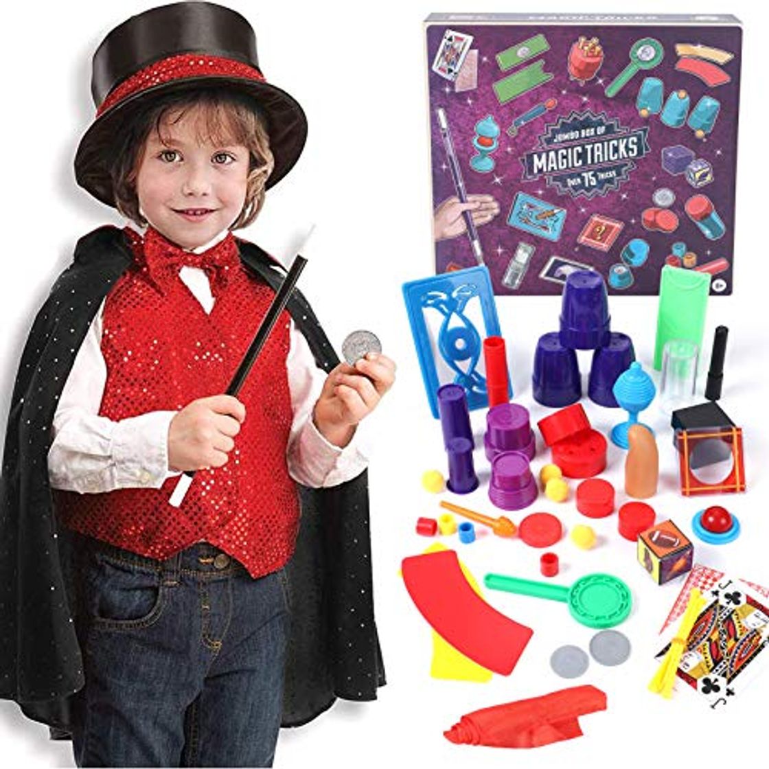 Product Tacobear Magia Disfraz para niños Mago con Juegos de Magia Trucos de Magia Magia Accesorios Kit para Niños Carnaval Halloween Navidad