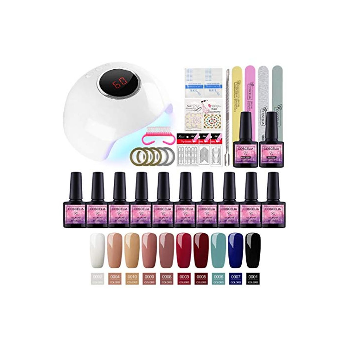 Producto Saint-Acior Kit Uñas de Esmalte Semipermanente Gel 10 Colores 8ml 24W UV