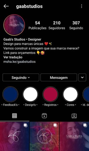 Meu Perfil Profissional no Instagram • Designer de Marcas ❤️