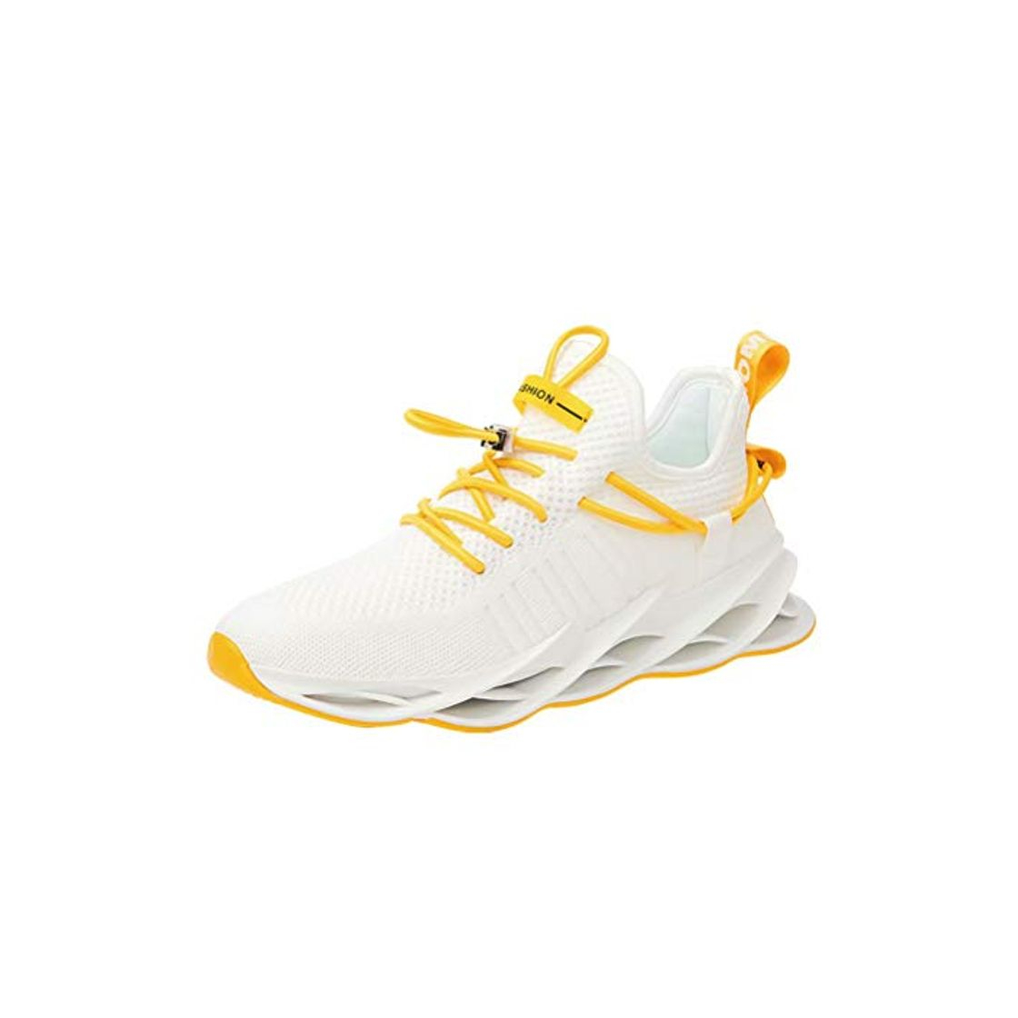 Social Sneakers Hombre Malla Tejida con Mosca Zapatos De Running Transpirables Casual Zapatos Gimnasio Zapatillas De Deporte Blanco 43