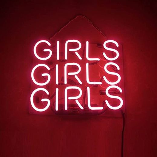 Placar neon "Girls Girls Girls"