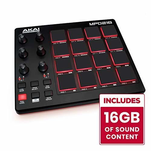 Akai Professional MPD 218 Professional - Controlador MIDI USB portátil con 16