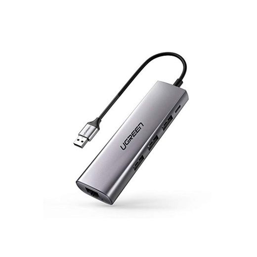 UGREEN Hub USB 3.0 con 3 USB Puertos y Gigabit Ethernet 1000