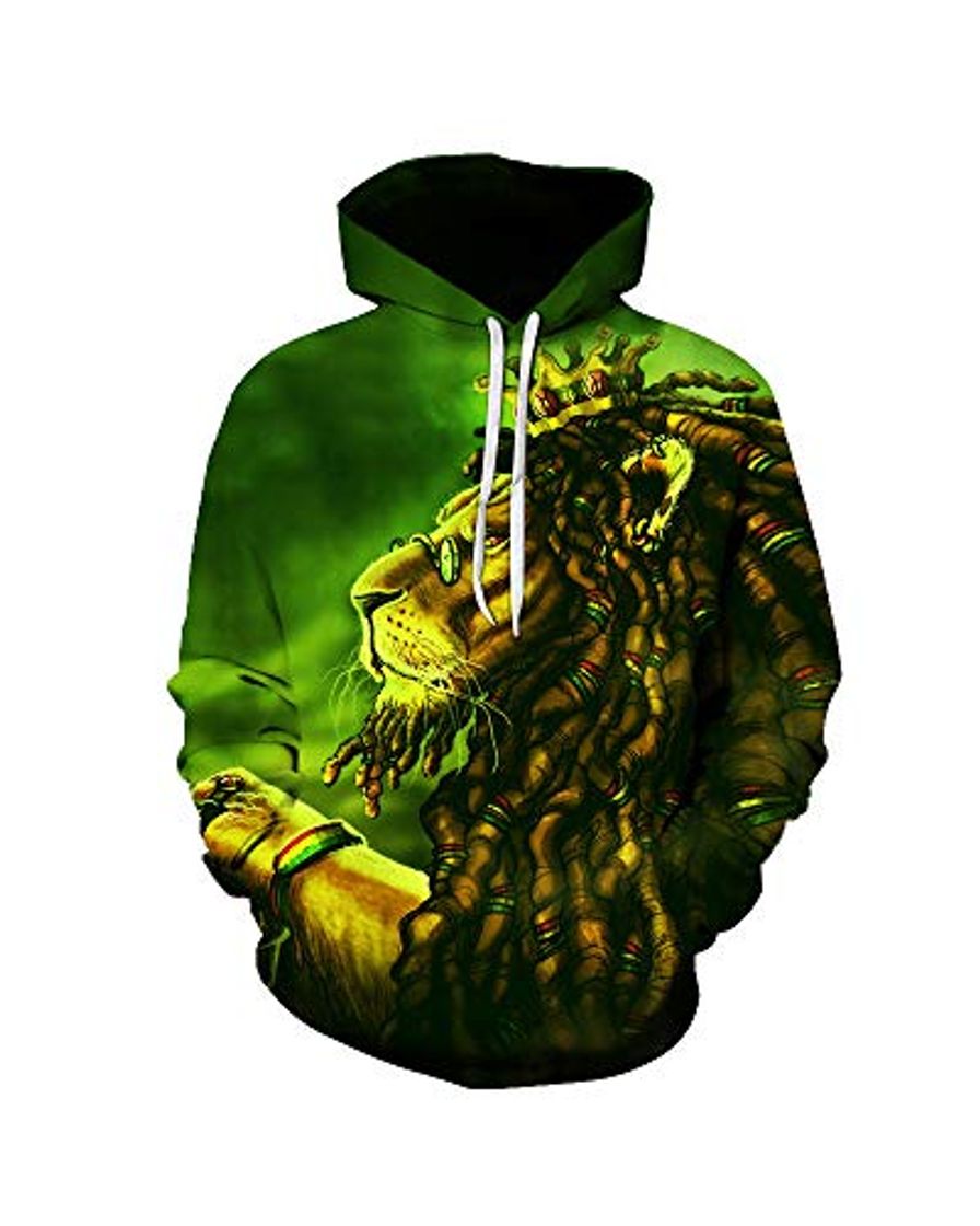 Products Nikea Hombre Pullover Sudadera con Capucha 3D León Digital Impresión Solapa Largo