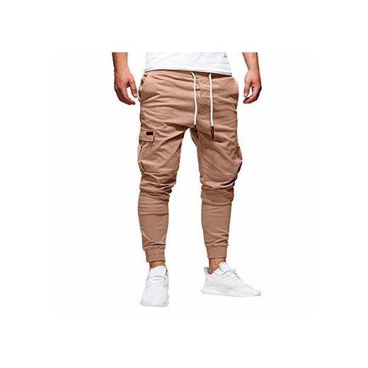 STRIR Pantalones de Hombre Casuales Deporte Joggers Pants Algodón Slim Fit Jeans