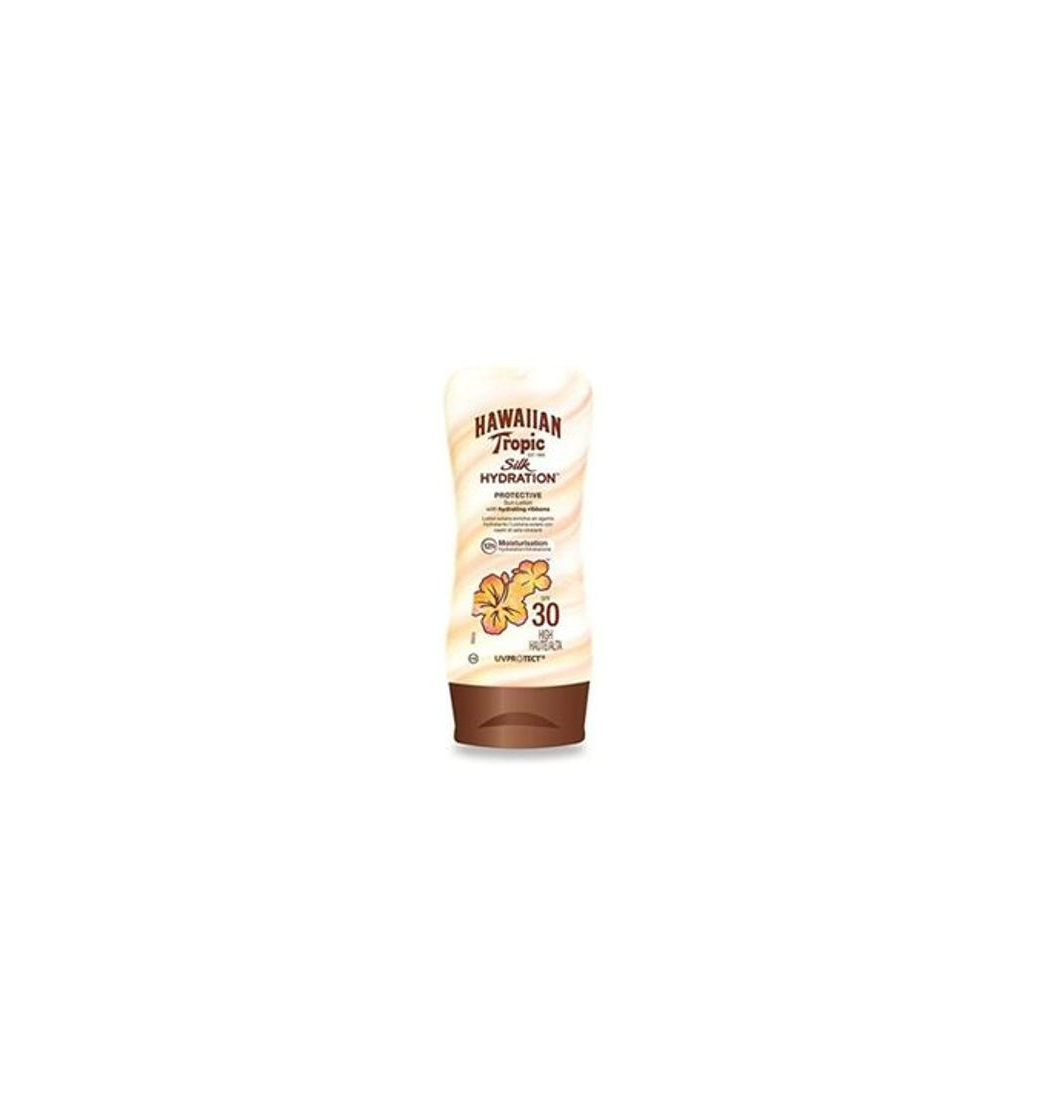 Beauty Hawaiian Tropic Silk Hydration Protective - Loción Solar Protectora con índice SPF 30 con cintas de seda hidratantes y resistente al agua, formato 180 ml